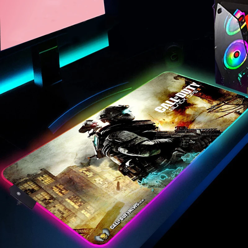 Imagem -03 - Gaming Mousepad Mouse Pad Rgb Tapete para Laptop Kawaii Acessórios Anime Tapete de Mesa Teclado Gamer Deskpad Call of Duty pc