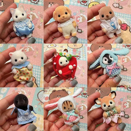 실바니안 가족 숲 유니콘 요리사 아기 펭귄 아기 토끼 크리스마스 장난감, 소녀 무리 인형 장식, 장식품 선물, 신제품 