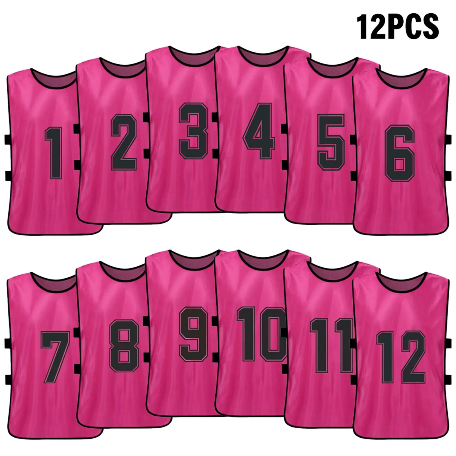 6/12pcs Kinder Fußball Pinnies schnell trocknen Fußball Trikot Jugend Sport Scrimmage Basketball Team Training nummerierte Lätzchen Sport weste – Detail 23