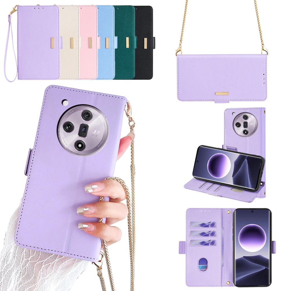 

GEFENIS модный женский чехол через плечо для OPPO Find X7 X6 X5 X3 X2 Pro X5 Ultra Lite Neo кожаный флип-чехол с магнитной пряжкой и Mo