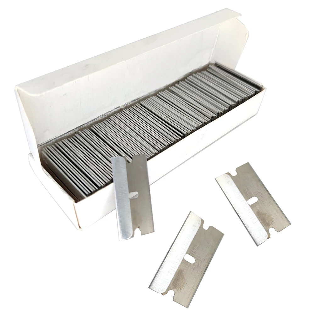 100pcs Single-Sided Blades Mobile Phone Screen LCD Glue Removal Scraping Rubber Spatula Car Film Glass Ceramic Cleaning Knife