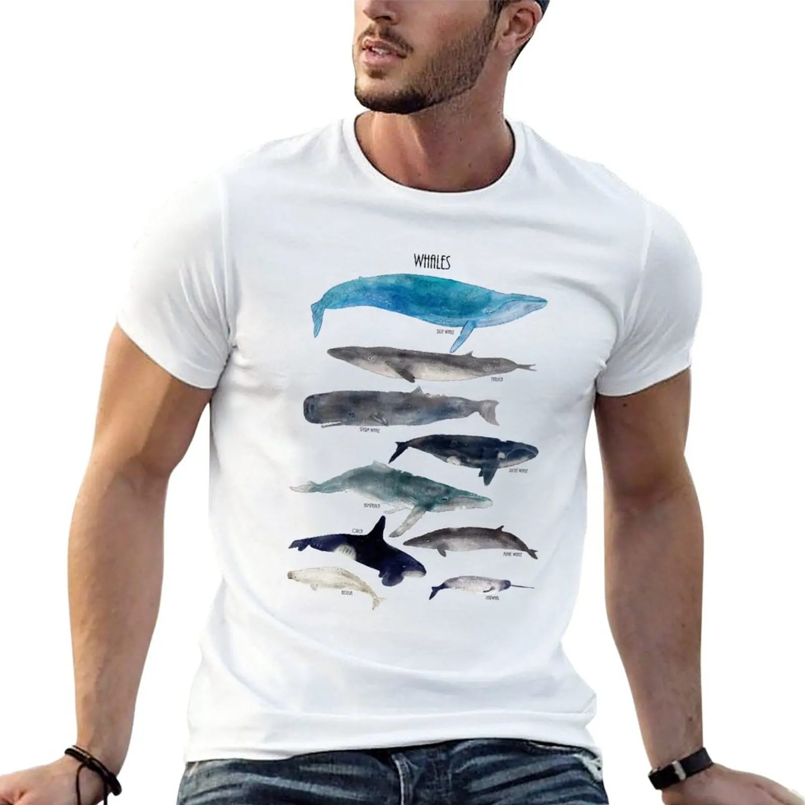 

New whales T-Shirt custom t shirts cute clothes quick drying t-shirt Short sleeve tee men