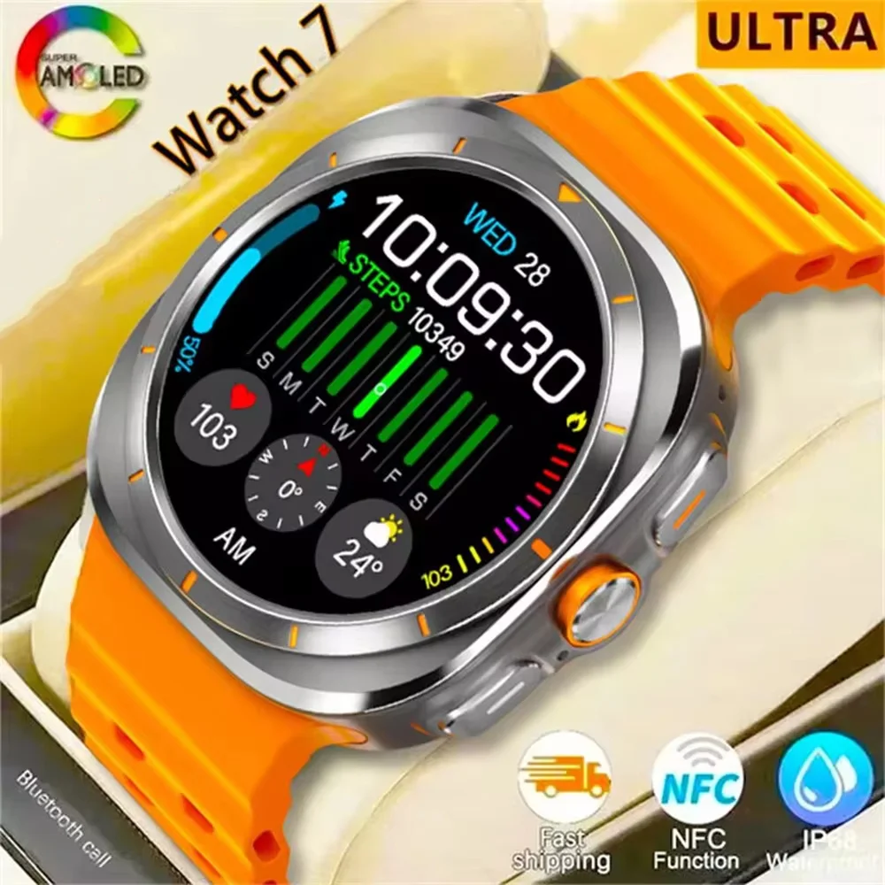 

Новые умные часы 7Ultra2025 с 1,43-дюймовым AMOLED-экраном высокой четкости, водонепроницаемостью IP68, компасом, для Android.