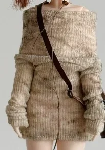 Maßgeschneiderte Distressed-Strickwaren, Häkel-T-Shirt-Kleid, Socken, weibliche Actionfigur-Kleidung für Azone Blyth OB22 Puppenkörper – Detail 7