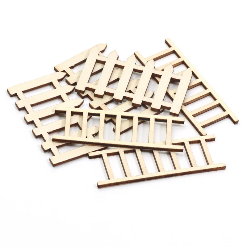 Mini Wooden Ladder Toy House Decoration DIY Gardening Potted Plant Landscaping Decorative Item for Doll House Succulent Scenes