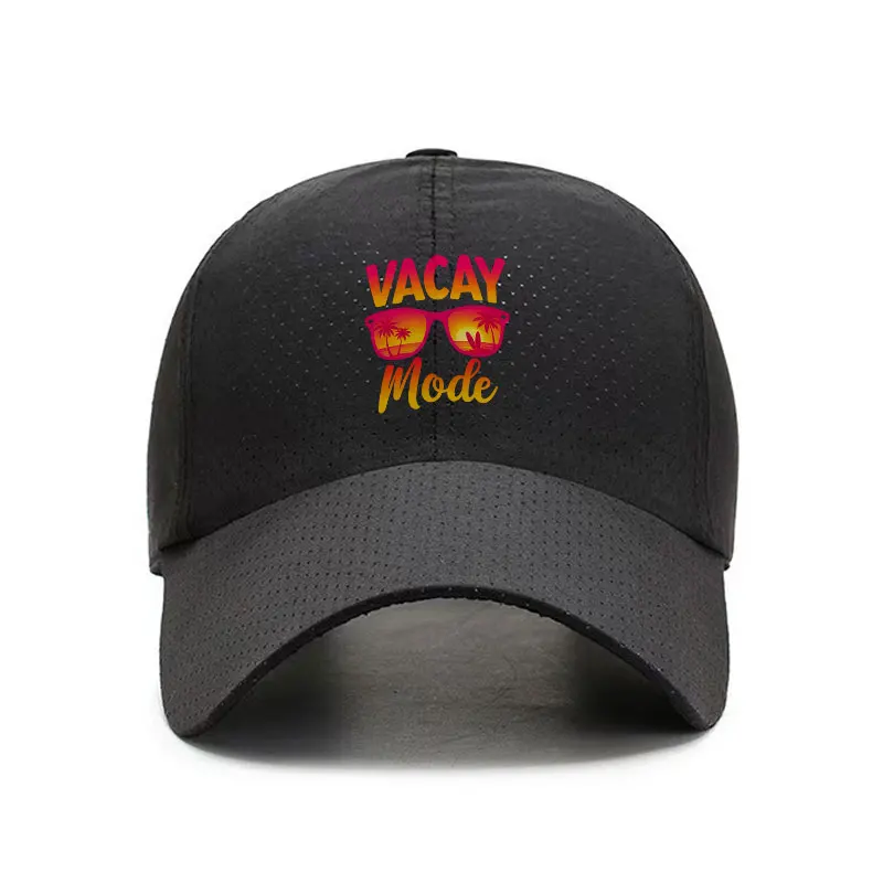 VACAY Mode Graphic Quick Dry Breathable Adjustable Baseball Cap for Travel Beach Golfarsuaq