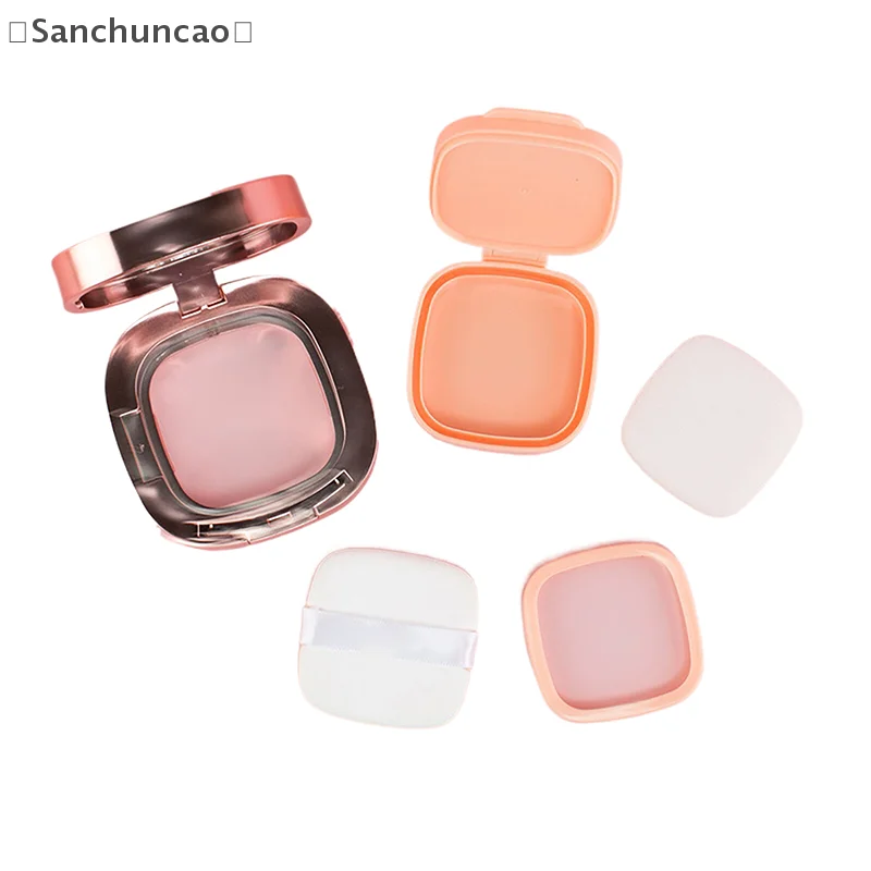 〔San〕Square Empty Air Cushion Puff Box Cosmetic Makeup Case Container With Powder Sponge Mirror For BB Cream Foundation Diy