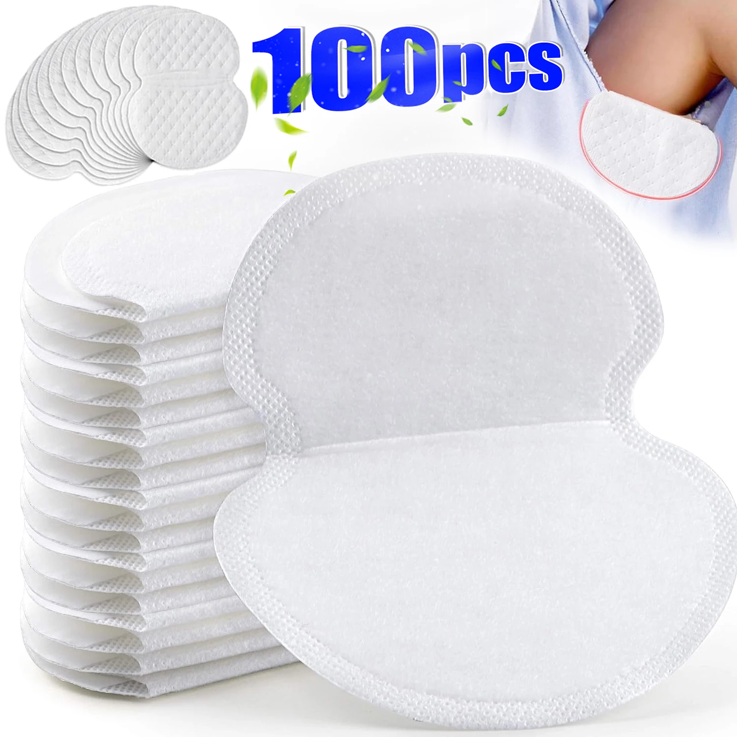 100pcs Unisex Underarm Sweat Pads Clothing Perspiration Deodorant Sweat Pads Absorb Sweat Shield Pad Armpit Care Antiperspirant