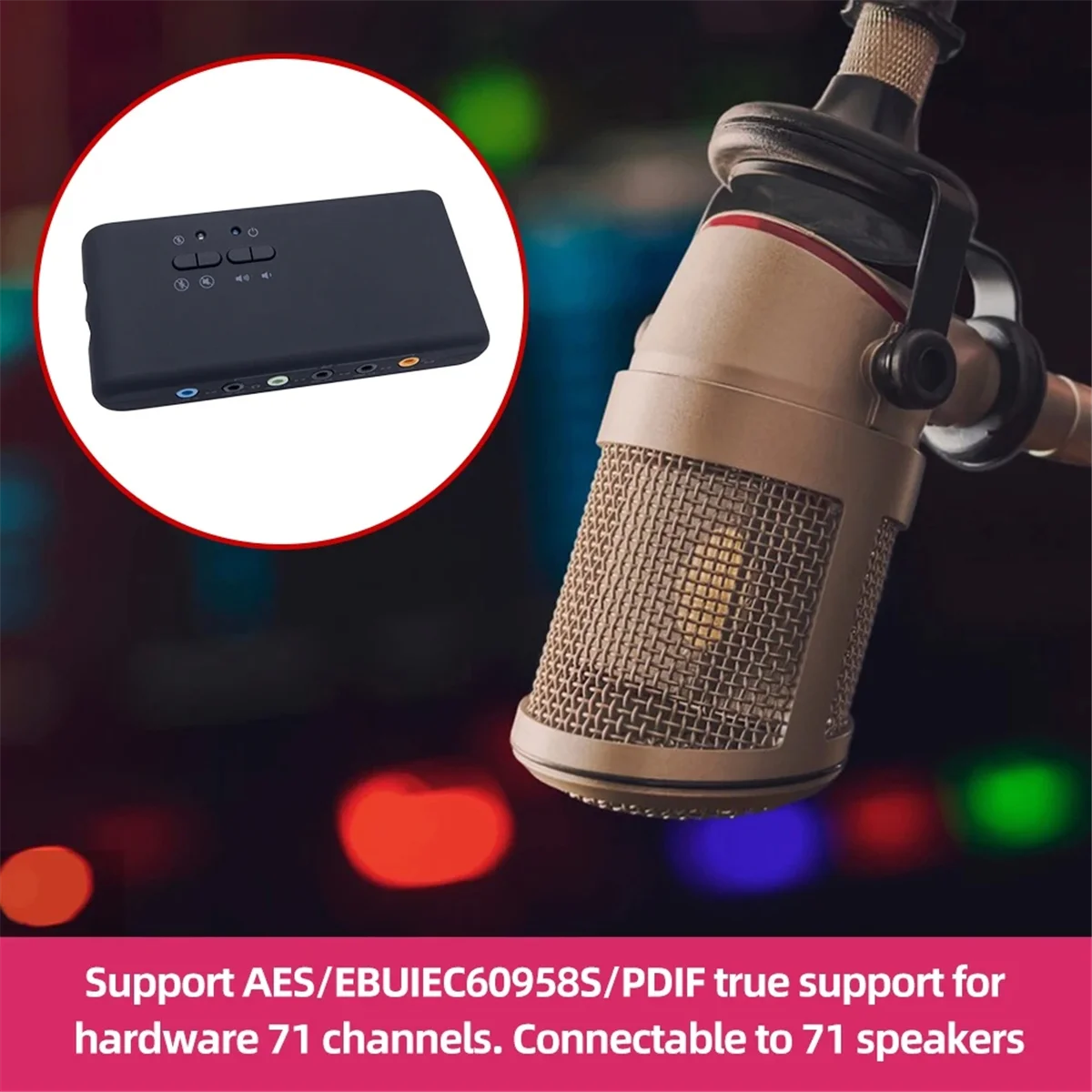 USB Sound Card CM6206 Chipset 7.1 Stereo Optical External Audio Card USB Hid Class Spec 8 Channel DAC Output