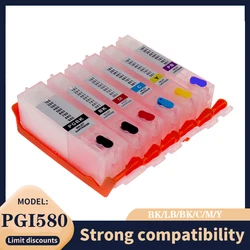 PGI580 CLI 581 XL Refillable Ink Cartridge With Chip 580 581 PIXMA ts705 TR7550 TR8550 TS6150 TS8150 TS9150 TS9155  printer