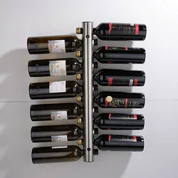 Creative Design Wine Holders Stainless Steel Wine Rack Wall Mounted Bottle Wine Stand Shelf Wall Bar for Drinks