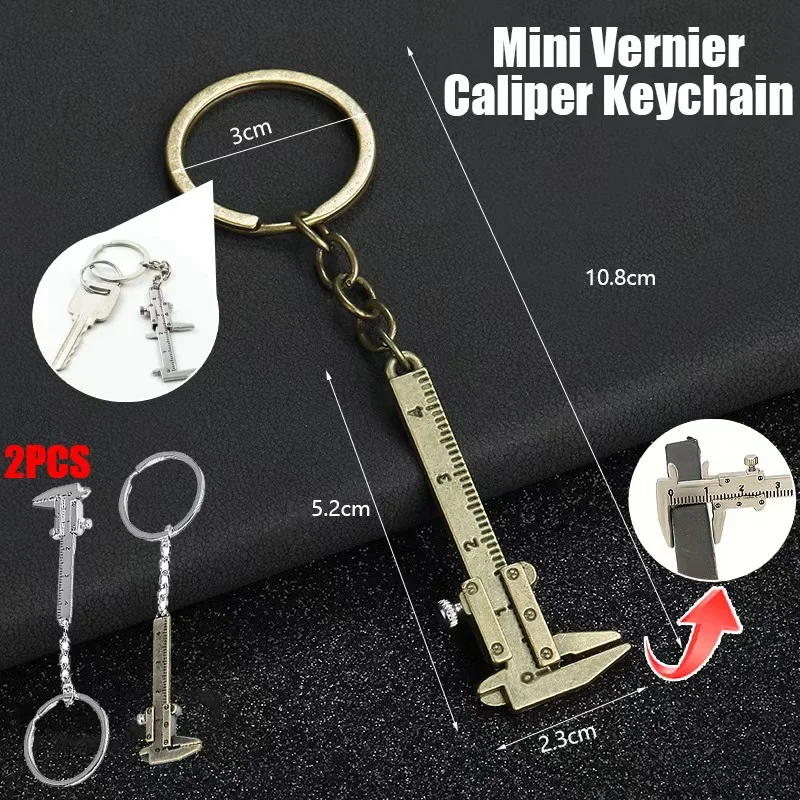 New Fashion Car Key Mini Vernier Caliper Portable 0-40mm keychain Measuring Gauging Tools Car Turbo key Chain Ring Ruler Caliper