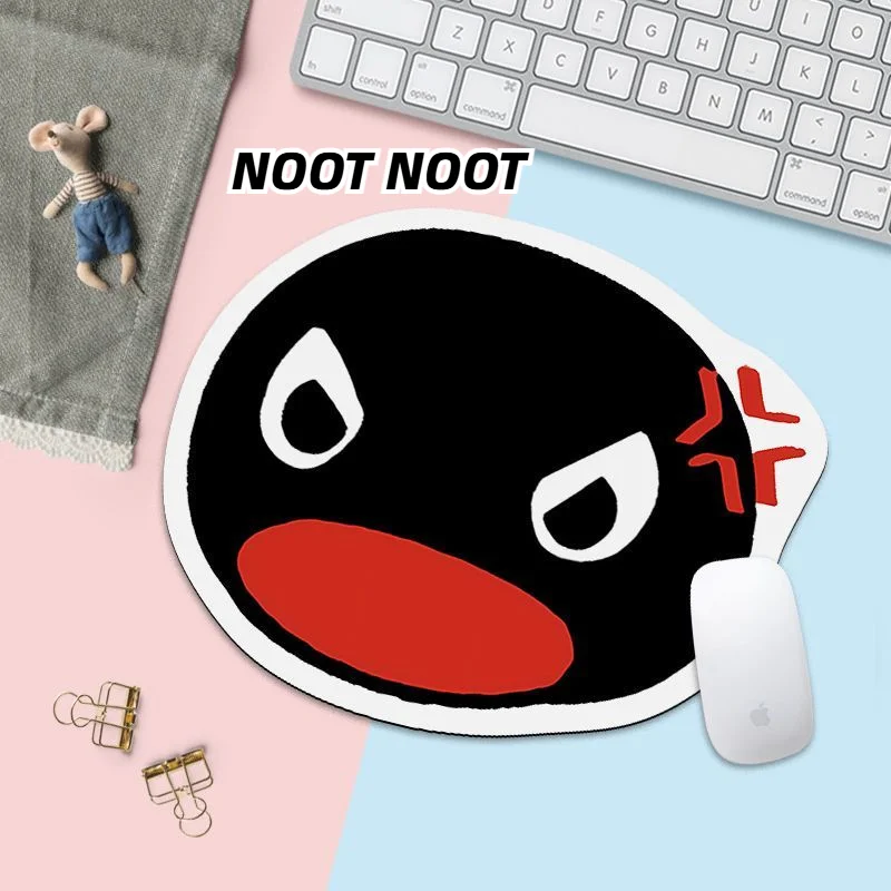 Cute Penguin Irregular Head Shape Mouse Pad Non Slip Rubber Waterproof Anti Sweat Small Kawaii Desk Keyboard Mat