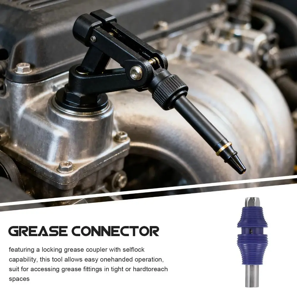 Heavy Duty Grease Nozzles Self-Locking Universal High Pressure Connect Nozzle with Lock Clamp Flat Head Grease Coupler