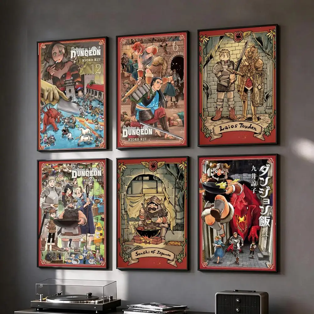 anime Dungeon Meshi Poster Poster HD Printing Vintage Luxe Home Decor Wall Art for the Living Rooms Entryways Gift