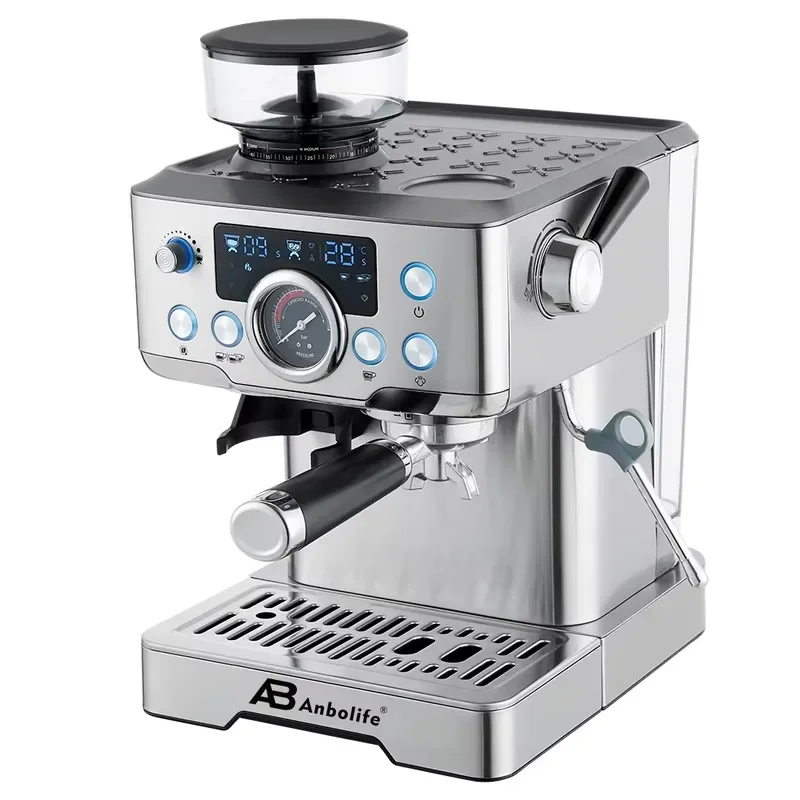 Anbolife Stainless Steel Espresso Coffee with Steam Milk Frother Programmable OEM&ODM Coffee Machine Brew System