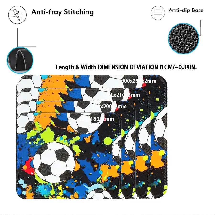 Football Collage Pattern Mouse Pad Desk accessories Keyboard Mouse Pad Computer Laptop Pad office Pad Game Console Pad overlock