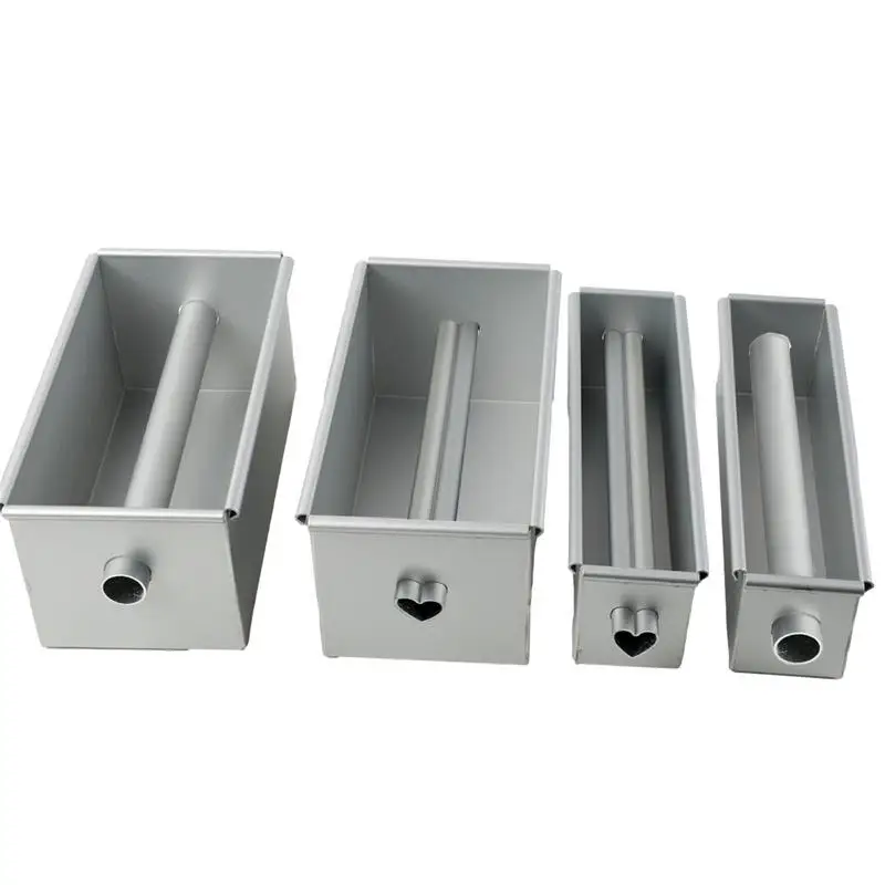 Bread Pans For Baking Nonstick Flowing Heart Cake Mold Aluminium Alloy Long Baking Bread Loaf Pan With Removable Tube For Banana