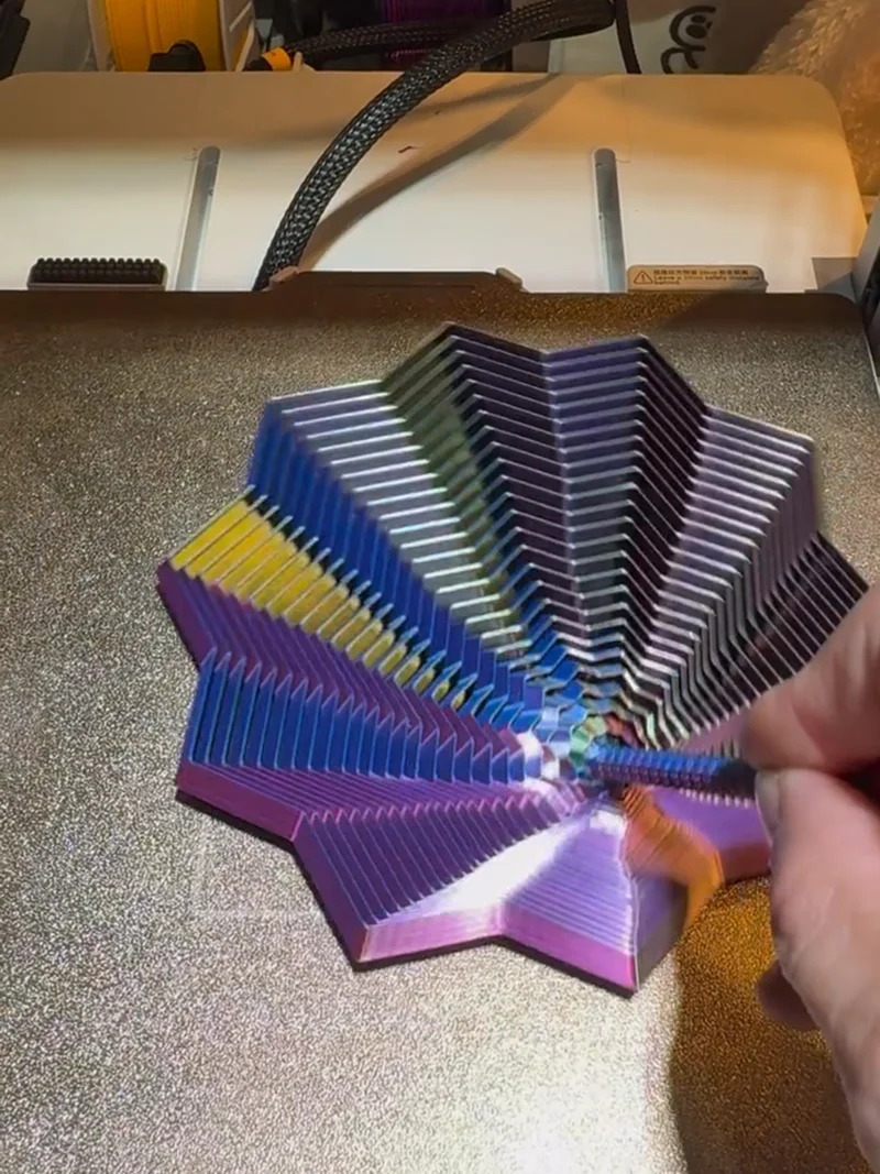 3D-gedruckter achteckiger Ring, magisches stereoskopisches Stressabbau-Spielzeug, Spiralillusion, Stressreduzierer, Geschenk für Freunde und Kinder