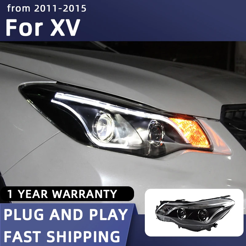 Lampu depan Styling mobil untuk SUBARU XV lampu depan LED 2011-2015 lampu depan LED lensa proyektor sinyal DRL otomotif