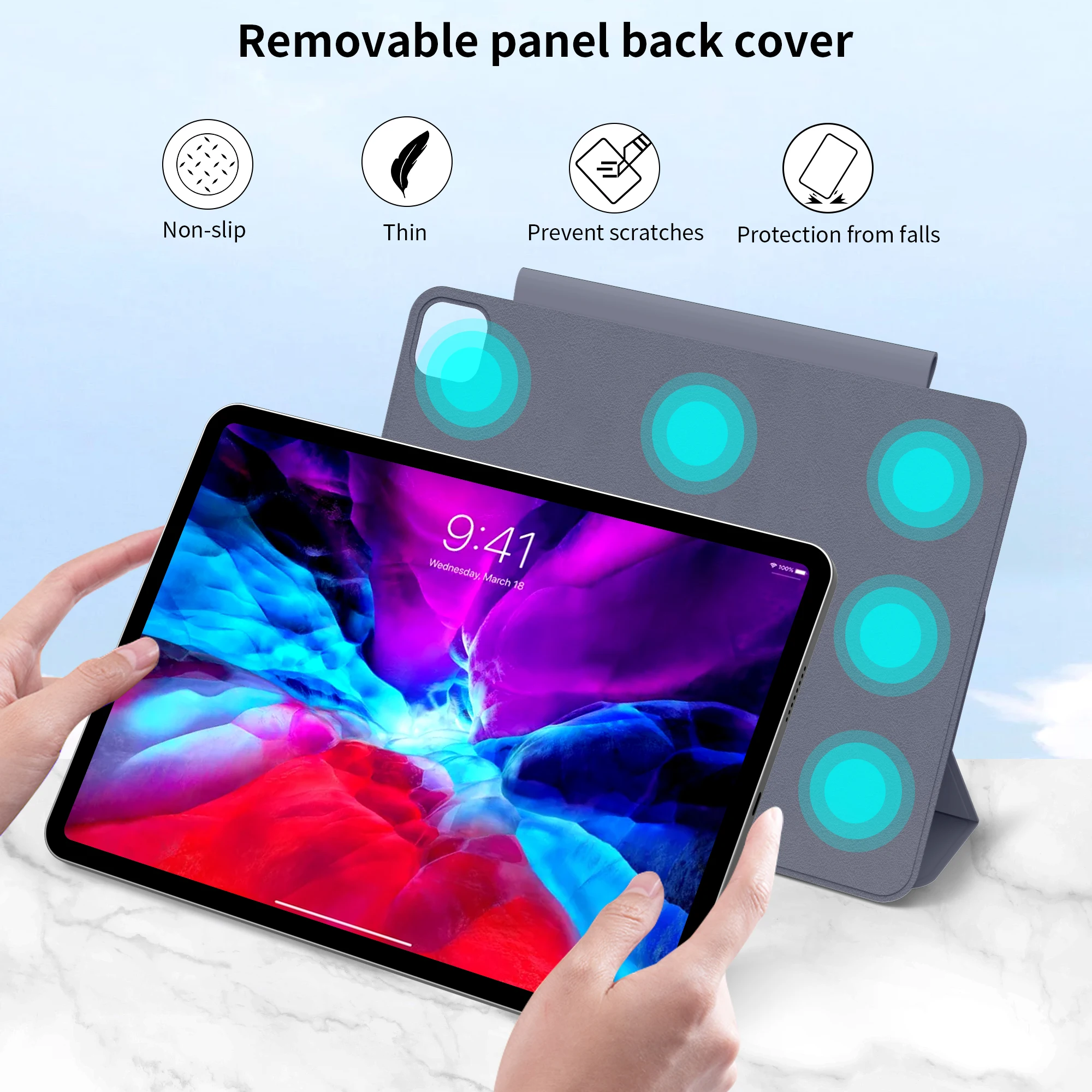 Etui do ipada Mini6 Pro 11 12 9 2020 2021 odpinany separacji dla iPad Air4/5th generacji 10.9 2022 magnetyczne zdejmowana pokrywa