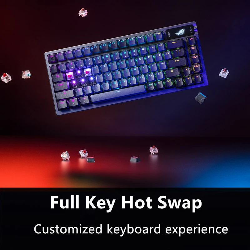 ROG Azoth Mechanical Keyboard the third mock examination Game Keyboard Hot Plug Customized 75% with Gasket Structure OLED