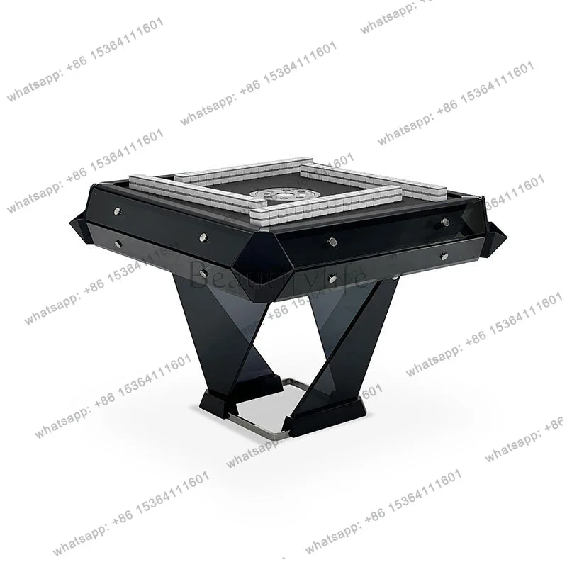 yj9 Light luxury glass mahjong machine Automatic household smart dining table Dual-purpose electric