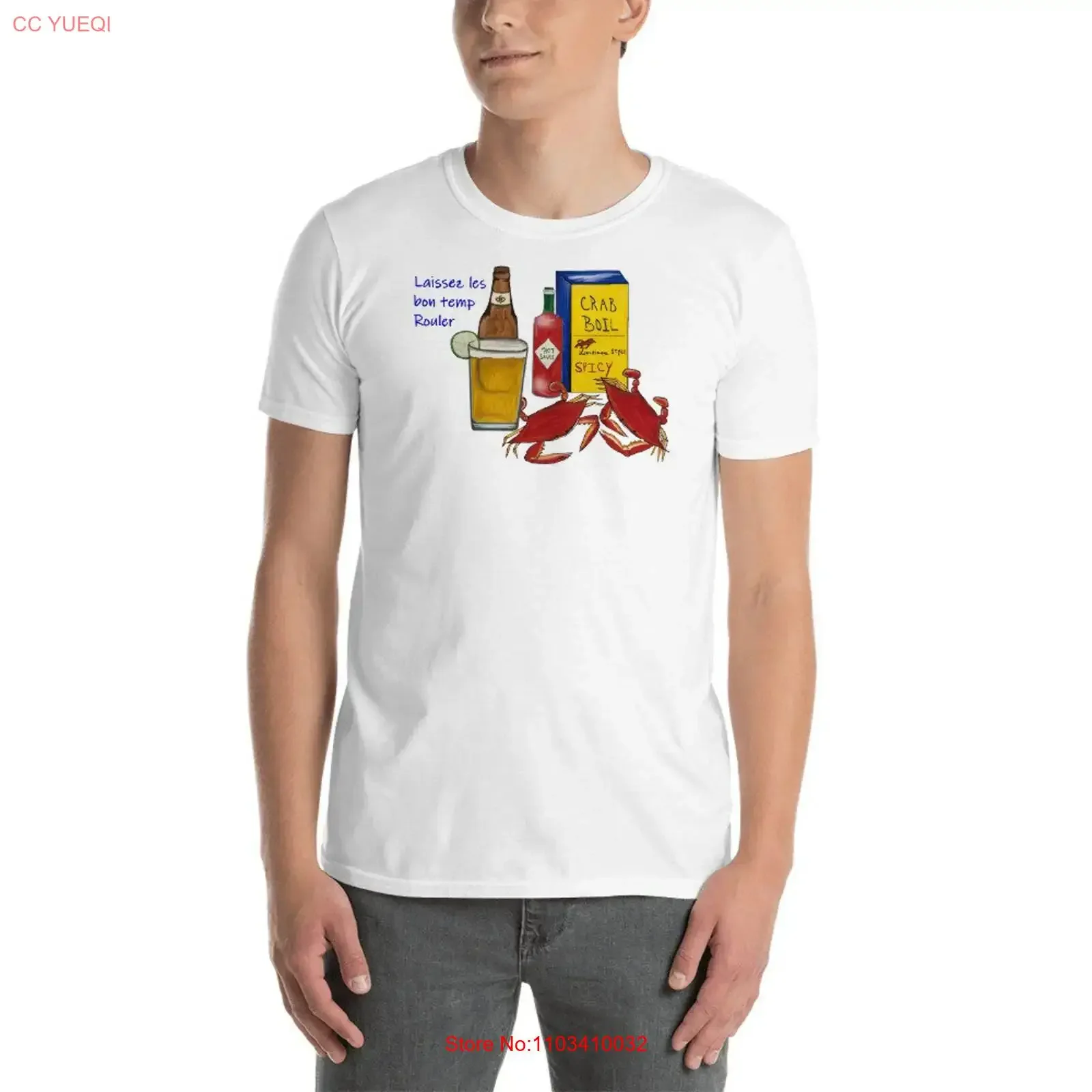 Camiseta de Nueva Orleans con diseño Laissez bon Temps Rouler Crab Boil, estilo vintage lavado, unisex, versátil, para uso diario.