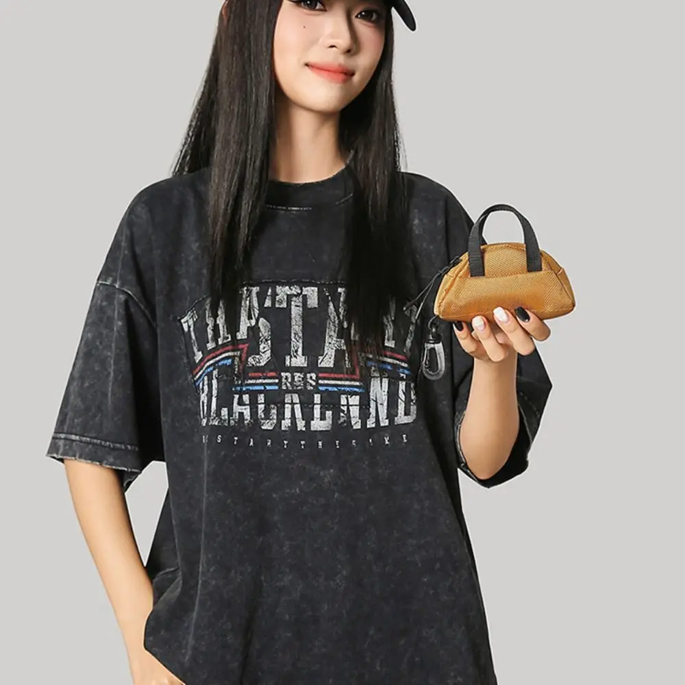 Bolso cruzado pequeño de tela Oxford de gran capacidad, bolso colgante de nailon Harajuku para el cuello, monedero impermeable para hombre, bolso diario