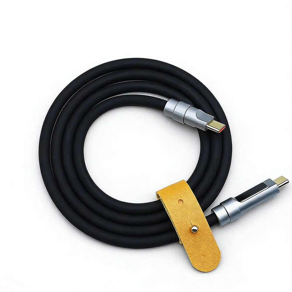 240W Digital Display Silicone Fast Charging Cable for Apple, PD, Android, Huawei, iPhone 16 Charging Type C to Type-C Data Cable