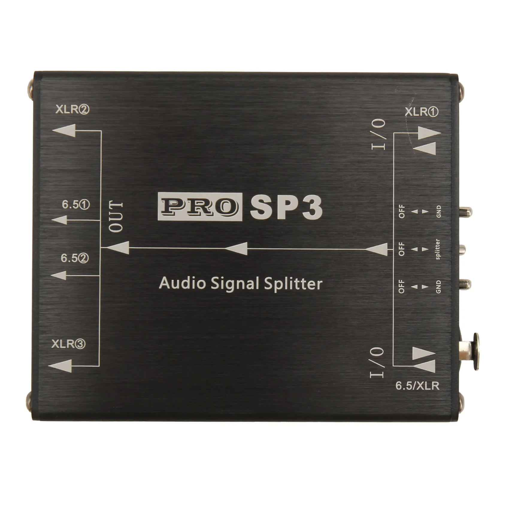 DTC5 XLR Balanced Audio Splitter 1 in 3 Out Audio Single Splitter with Isolator 6.5+XLR Audio Switcher Audio Splitter