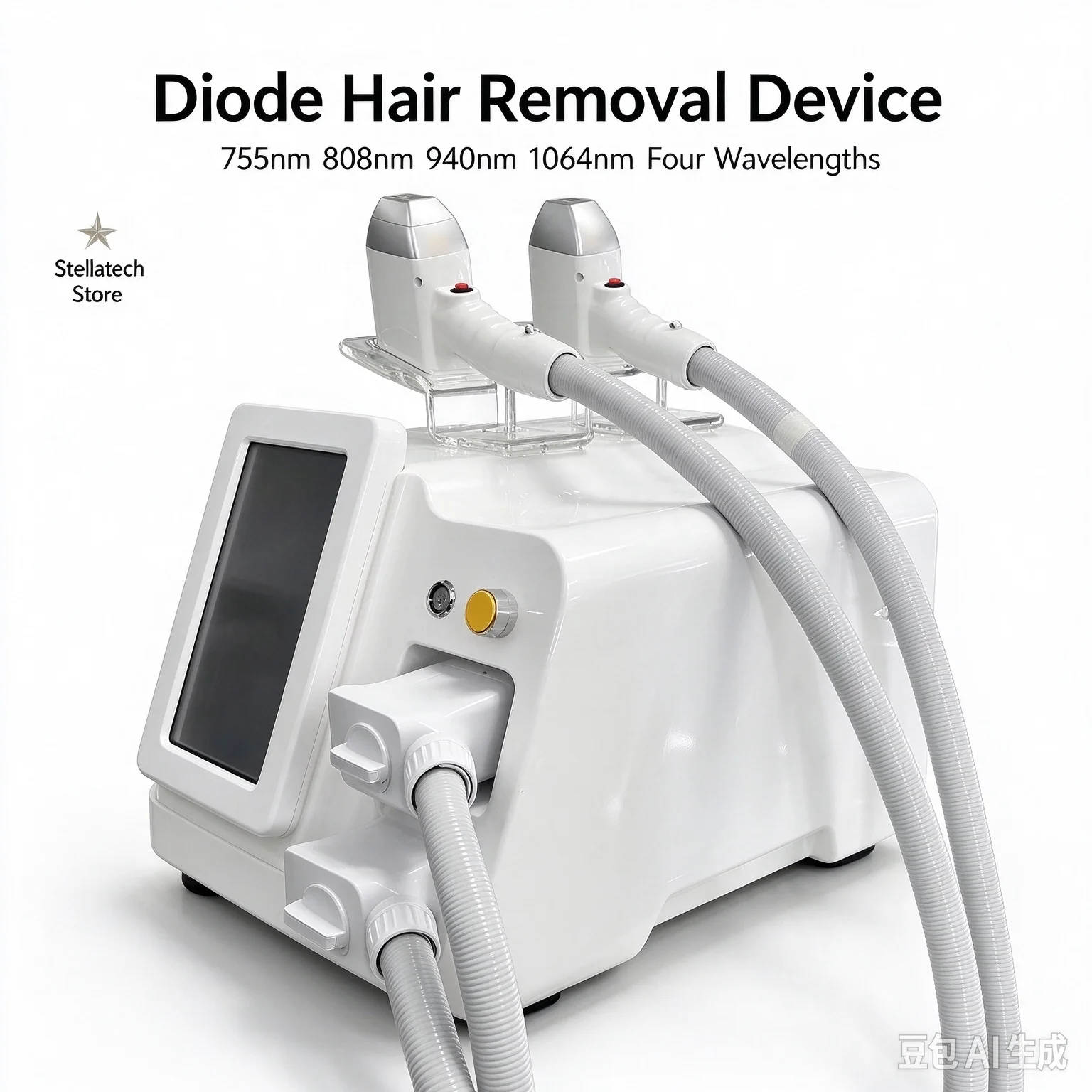2026 Diode Hair Removal Device with Four Wavelengths:755nm+808nm+940nm+1064nm (Ice Titanium Salon-Grade Professional)
