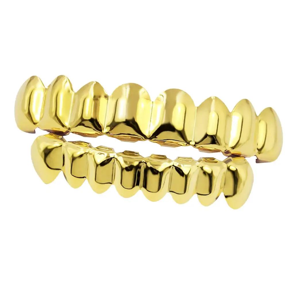 18K Gold Plated Halloween Caps Grills 8 Grill Set Costume Party