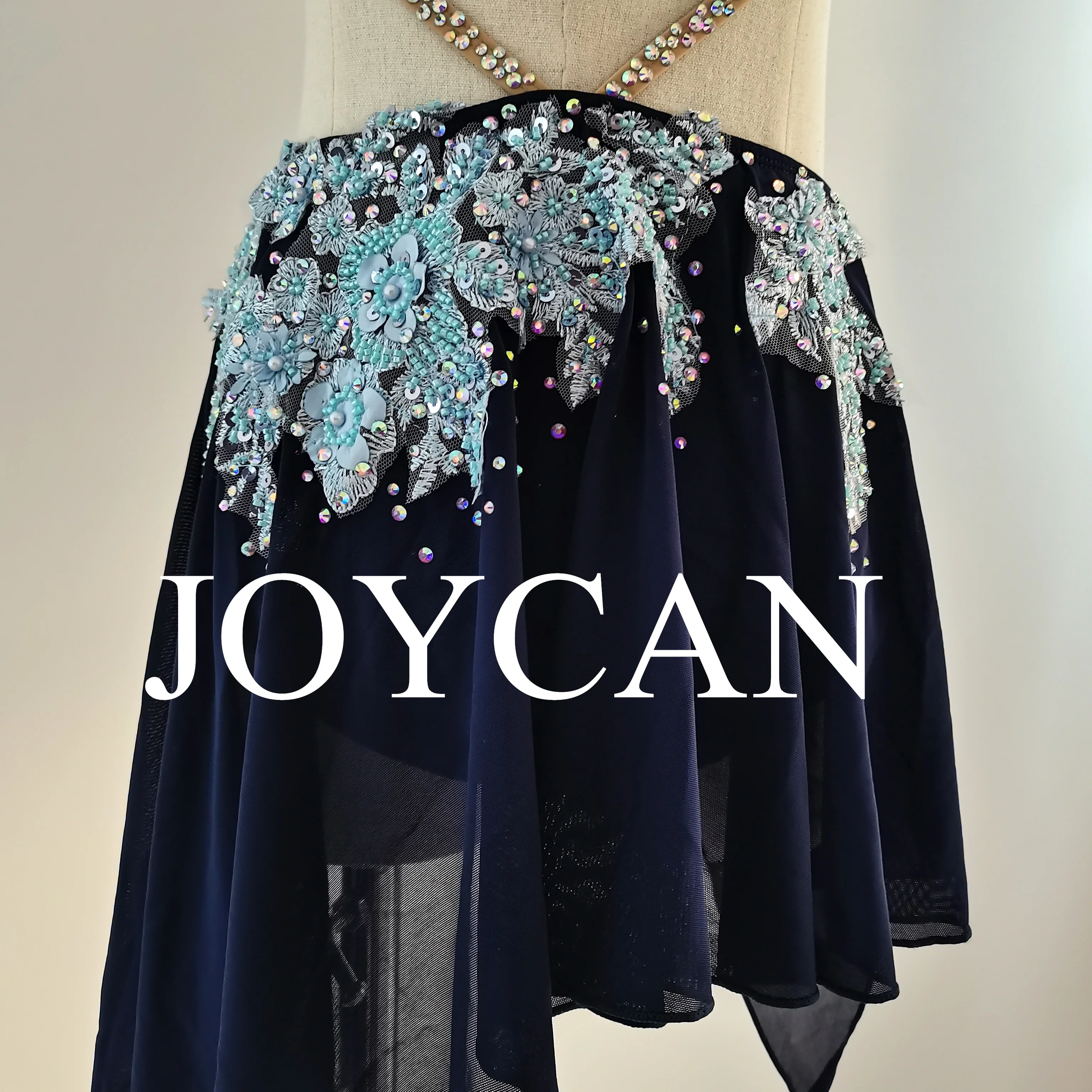 JoyCan Lyrical Dance Dress Blue Jazz Dance Costume Pole Dancing Clothes Girl Performance Training BD9183