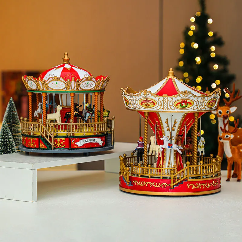 New Christmas Carousel Ornament Music Box, Christmas Decoration Supplies, Christmas Gift Music Box