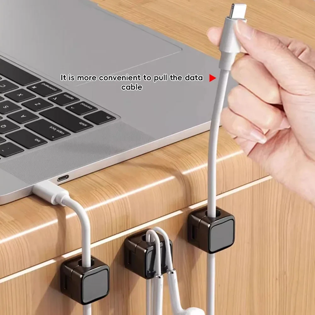 KEBIDUMEI Magnetischer Kabelclip, Kabelaufwickler, selbstklebender Kabelhalter, Kabel-Organizer, USB-Ladekabel-Aufwickler für Büro und Zuhause – Detail 4