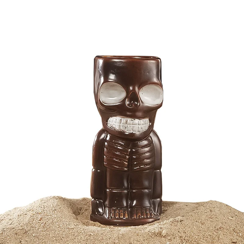 

400ml Skull Doll Tiki Mug Cocktail Cup Beer Wine Mug Ceramic Tiki Mugs Art Crafts Creative Hawaii Mugs