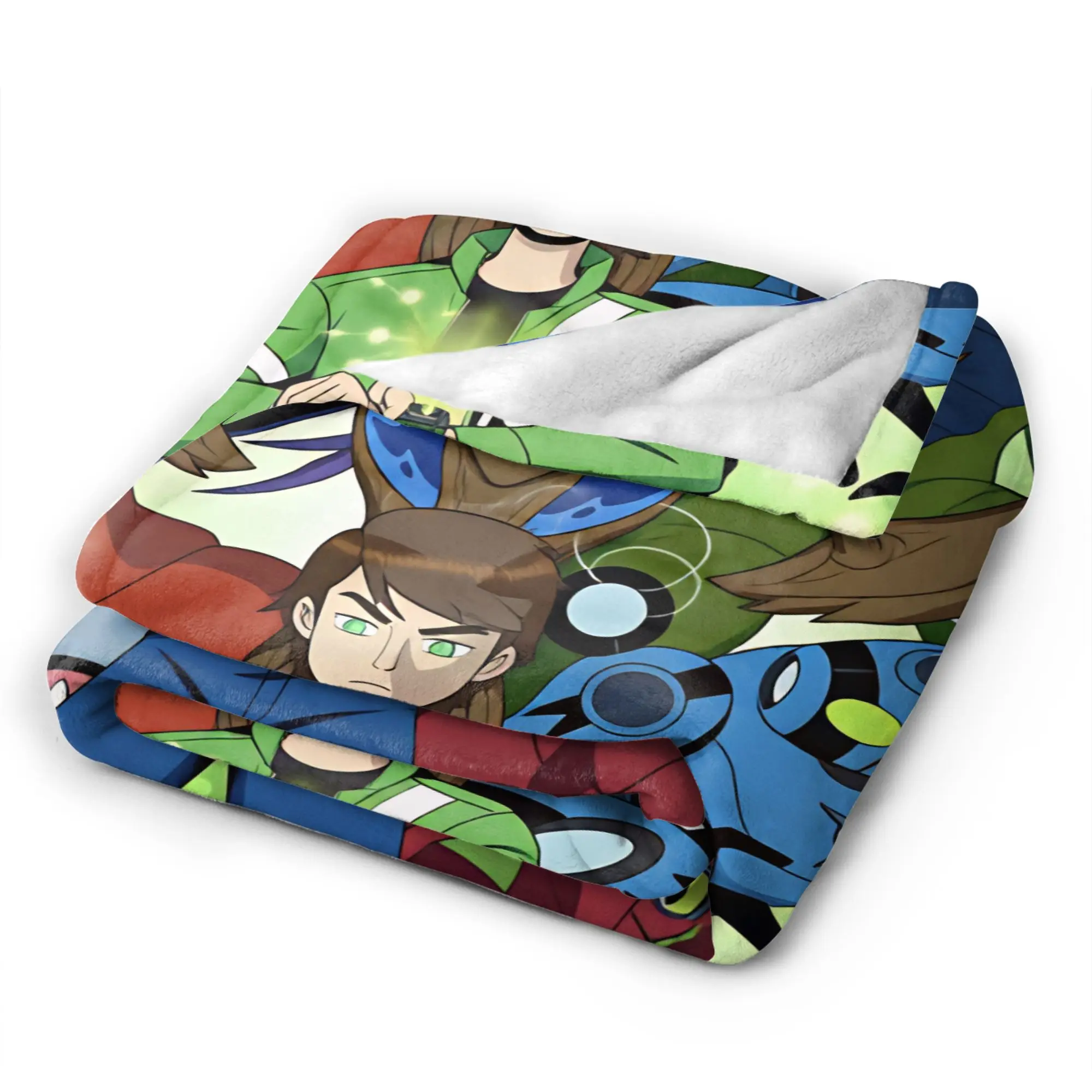 Ben 10 Cartoon Throw Blanket Warm Cozy Print Blanket  For Bedroom Camping Flannel Bedspread Bed Cover