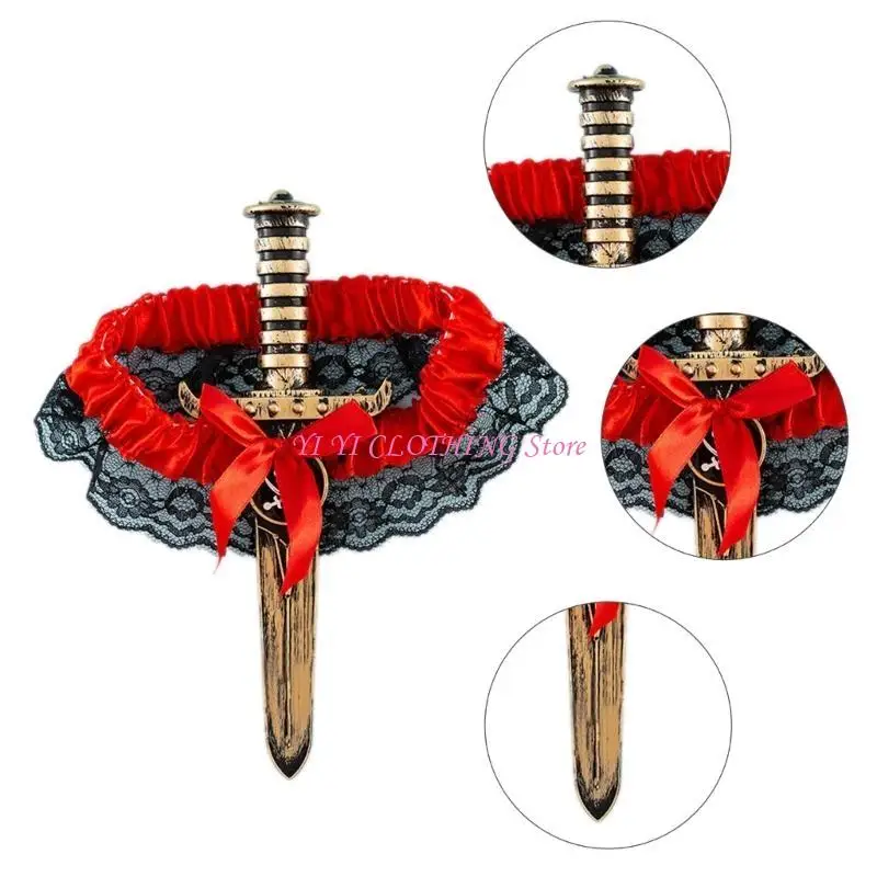 Bowknot Strumpfgürtel für Frauen Oberschenkel Strumpfband Harness Strumpfband für Cosplay Party Nachtclub Dame Kostüm Dekore