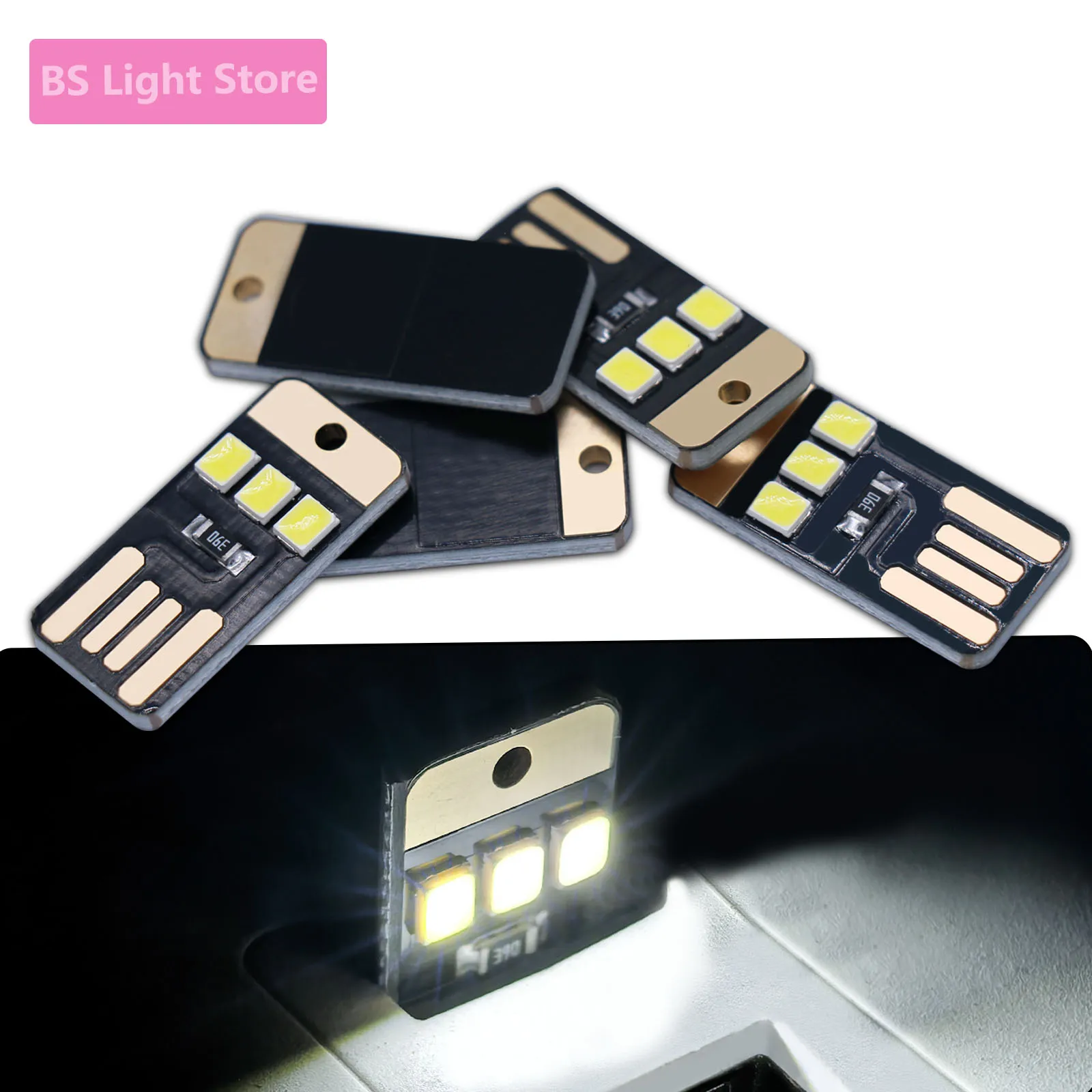10pcs/20pcs LED 5V Lamp Bulb Book Light Mini Night Lighting USB Power LED Bulb 2835 SMD White 24*12mm For Pocket Card Light DIY