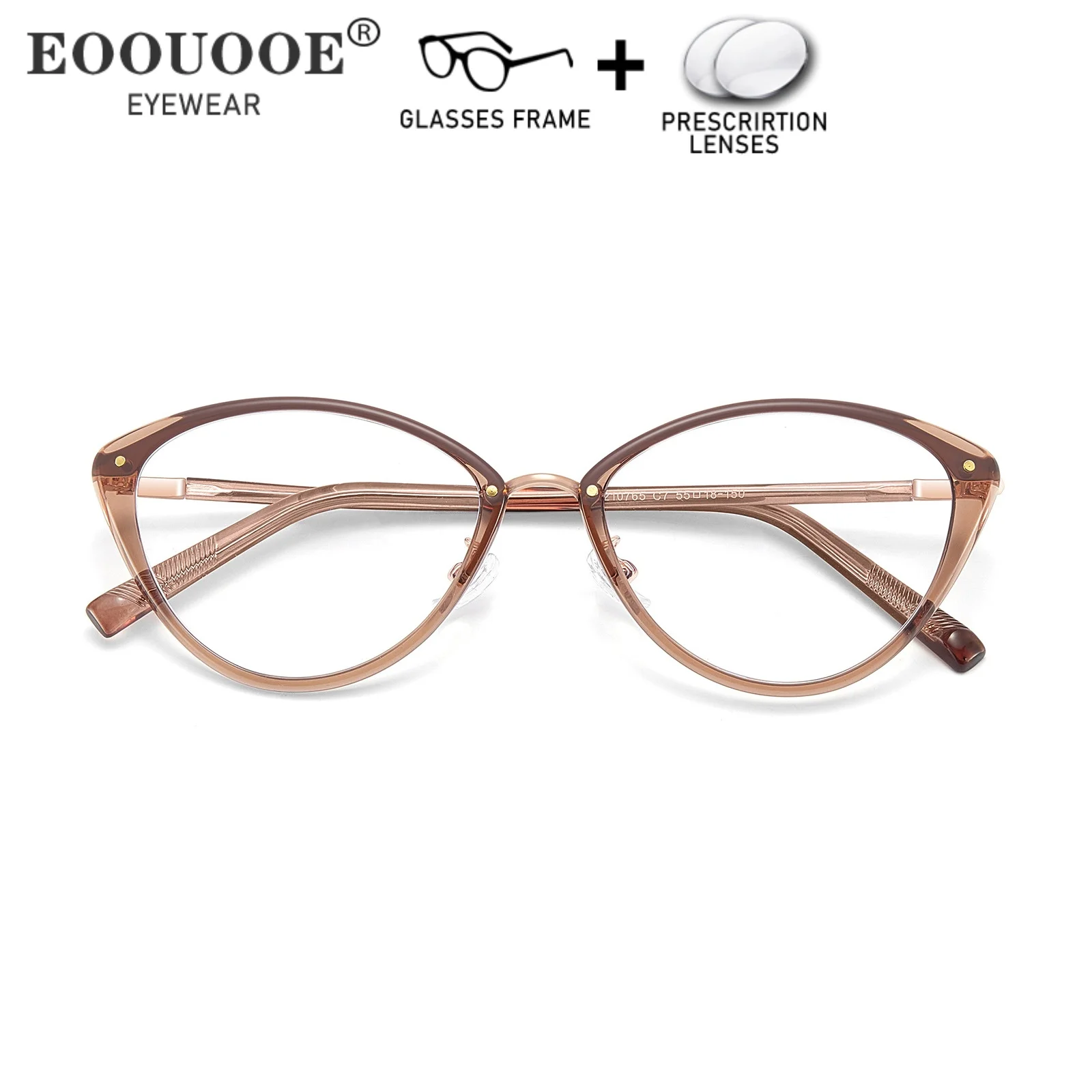 Temperament Micro Cat Eye Glasses Prescription Lenses Anti Blue Light Myopia Hyperopia UV400 Progressive Women Optical Eyewear