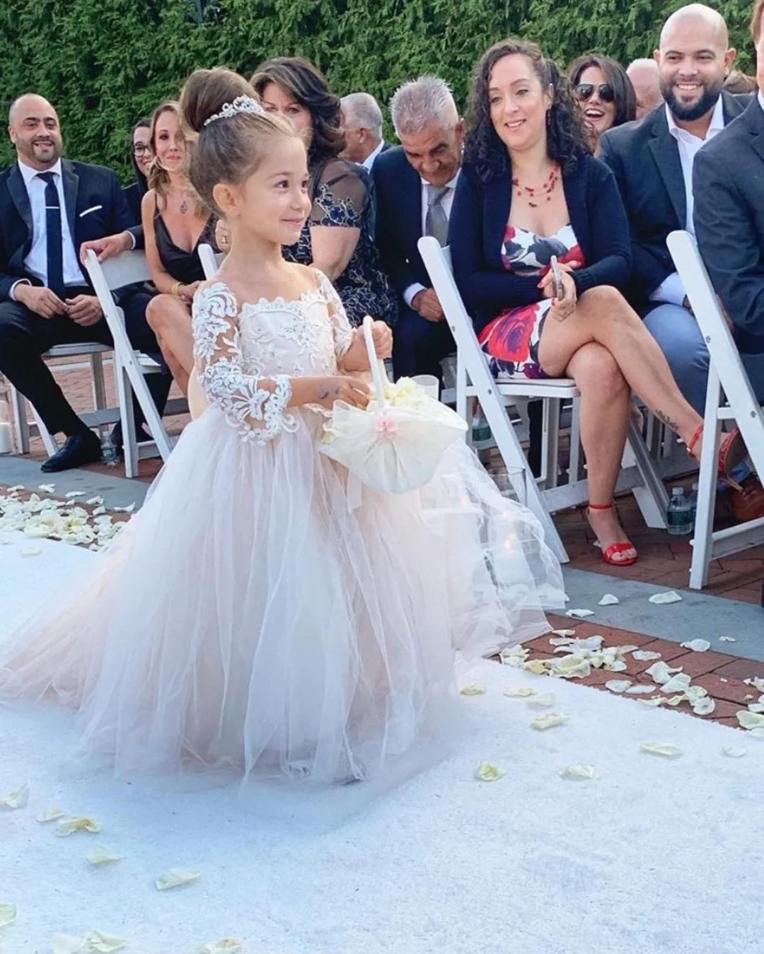 3-9 anni pizzo tulle ragazza di fiore vestire bottoni fiocchi prima comunione per bambini abito da ballo festa di nozze abito da damigella d\'onore