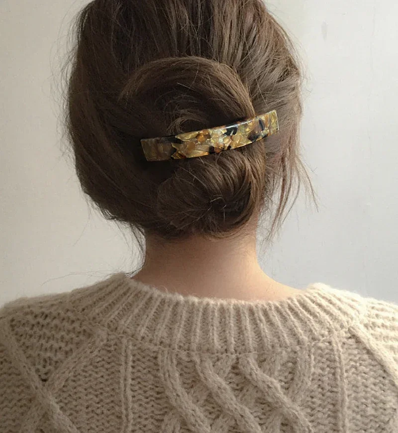 Französisches minimalistisches Temperament ~ Hochwertiger gebogener Pferdeschwanz-Clip mit Federklammer aus Südkorea und Frankreich