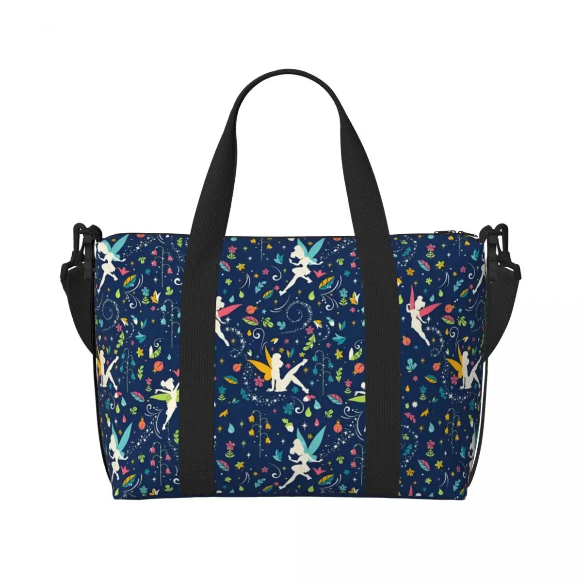 

Custom Tinker Bell Tote Bag Women Large Capacity Cartoons Beach Gym Travel Bags