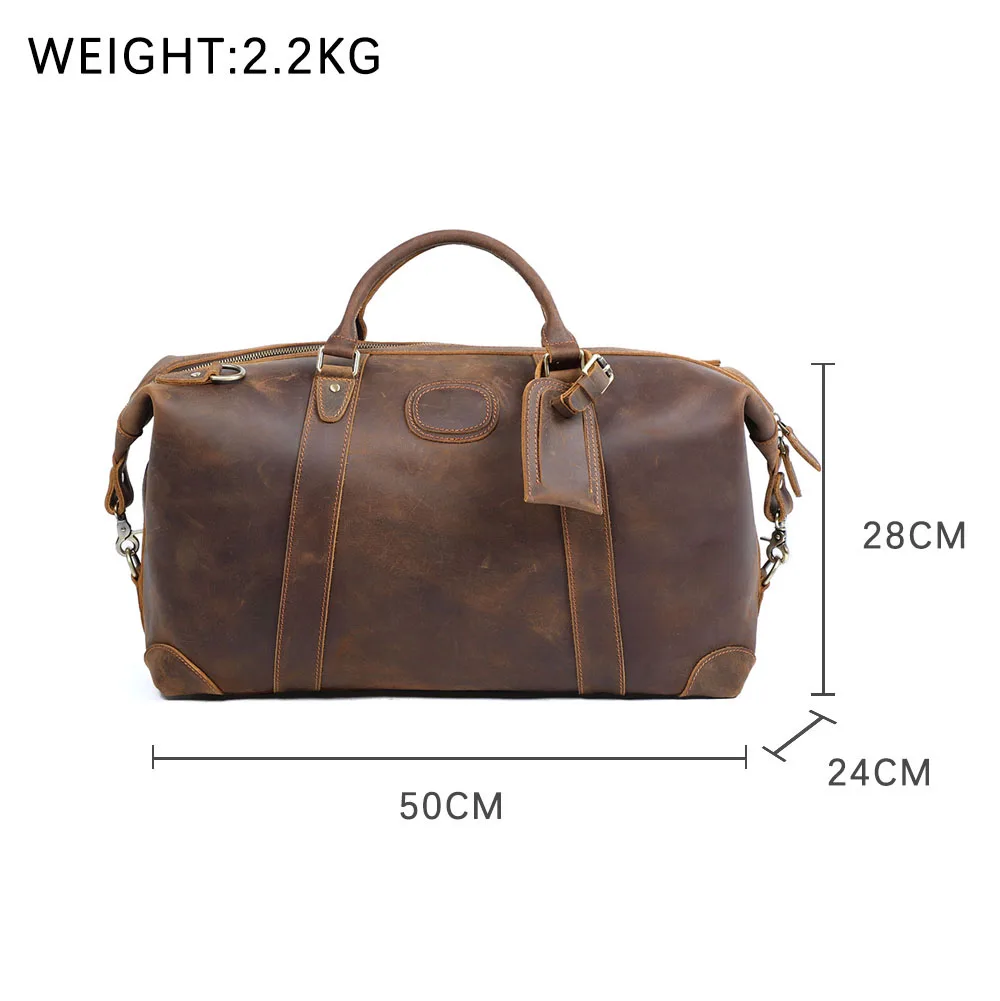 S.WORKER Premium Vollnarbenleder-Reisetasche Echtes Leder Vintage-Stil Große Handgepäcktasche – Detail 3