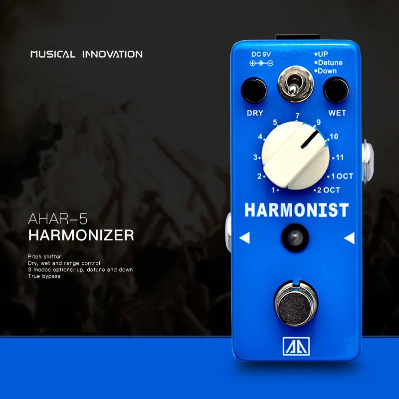 AHAR-5 HARMONIST Pitch Shifter Guitar Effect Pedal, 3 Modes Pitch Shifting Harmony Effects, Aluminum Alloy Body, True Bypas