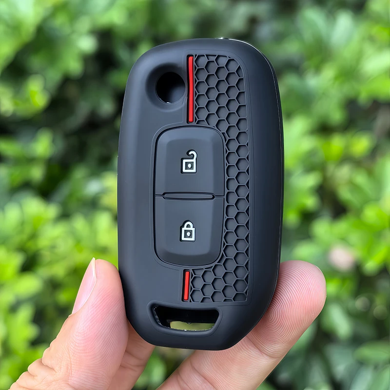 Silicone Key Holder Keychain For Renault Logan 2 Stepway Sandero Duster 2019 2020 Car Key Cover Case Protection Shell