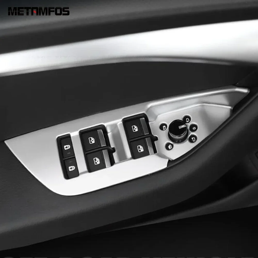 

Накладка переключателя подъема окна для Audi Q5 2018-2022 2023 2024, внутренняя дверь из углеродного волокна, подлокотник, рамка, аксессуары, Стайлинг автомобиля