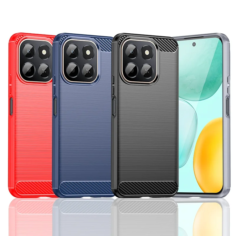 For Honor X6C Case Cover Huawei Honor X6C Capas New Shockproof Bumper Back Armor Soft TPU Silicone Carbon Fiber Fundas Honor X6C view 2