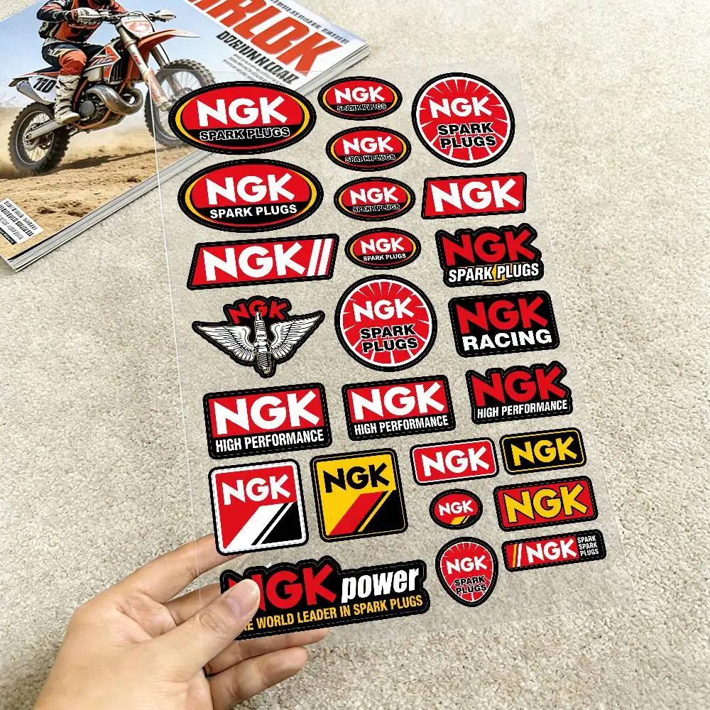 For NGK Reflective Motorcycle Stickers Waterproof Vinyl Decals for Motorbike Helmet Fuel Tank Bike